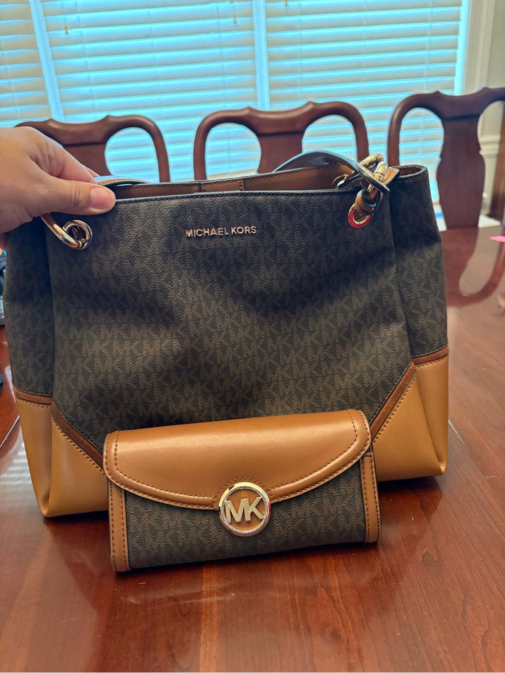 Michael Kors Nicole Shoulder Tote with matching wallet